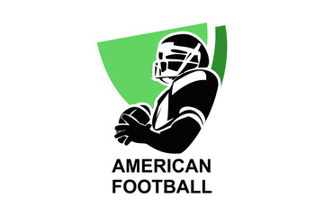 American football sport vector line icon. American football player. sport pictogram, vector illustration.