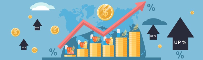 Stock Market growth vector illustration