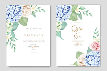 beautiful Floral Hydrangea Wedding Invitation card 