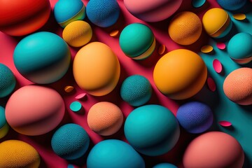 Fototapeta na wymiar Beautiful colorful easter eggs. Generative AI