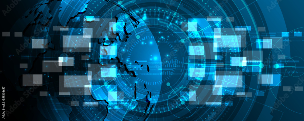 Poster abstract futuristic world background image of advanced technology and communication mechanism