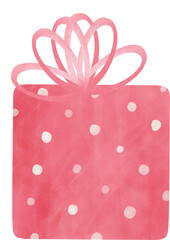 gift box watercolor hand painting - sweet pink theme