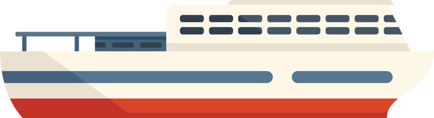 Obraz premium Passenger ferry icon flat vector. River ship. Water sea isolated