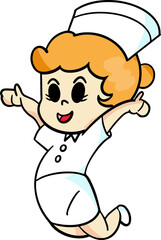 Obraz premium The nurse cartoon style for medical or health concept