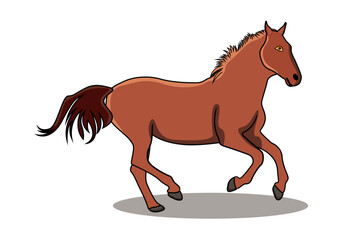 Illustration of a horse vector design white background