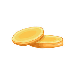 ginger slice raw cartoon. food root, spice fresh, ingredient organic, vegetable asian, herb healthy ginger slice raw vector illustration