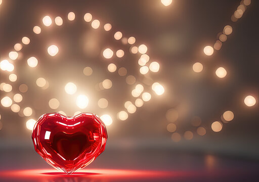 Glass heart, Heart in a Glass, Valentine's Heart, 3D Heart, Generative AI
