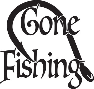 Gone Fishing SVG. Hook Fishing, SVG Vector