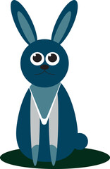The blue hare. Vector file for designs.
