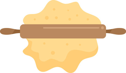 Dough icon flat vector. Pizza bread. Flour pastry isolated