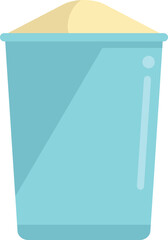 Dough bucket icon flat vector. Bread knead. Pastry baking isolated