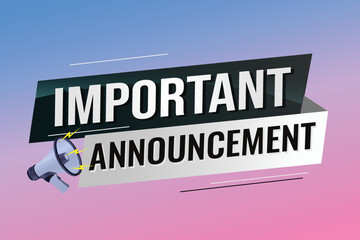 important announcement word concept vector illustration lines modern futuristic 3d style for landing page template ui web mobile app poster banner flyer background gift card coupon label wallpaper