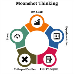 Moonshot thinking with icons in an infographic template