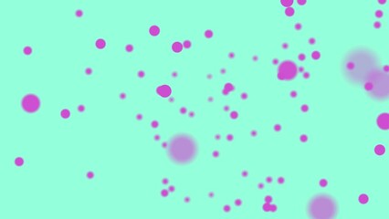 Motion design pink on a blue plexus 4k background. Motion graphics purple dust. Purple circles. Pink particles on an aquamarine background.