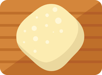Dough on wood icon flat vector. Wheat cake. Pastry knead isolated