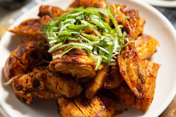 Oven-Roasted Chicken with green onion