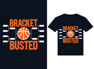 Bracket Busted illustrations for print-ready T-Shirts design