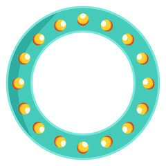 Naklejka premium Flat design. A letter O with light bulbs retro style icon. Element of sale and gift event posts in social media