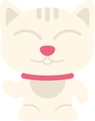 Luck cat icon flat vector. Maneki japan. Fortune chinese isolated