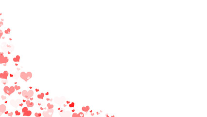 bottom left frame love heart with transparent background