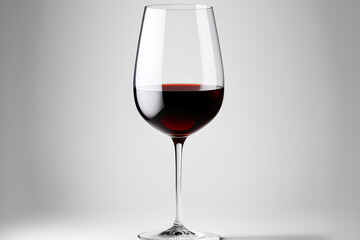 Red wine glass on a white background, isolated. Generative AI