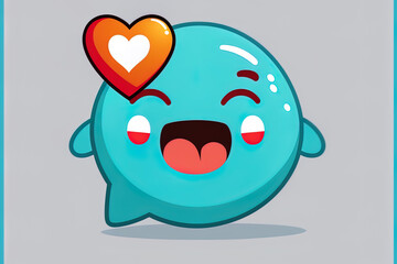 Emoticon for social media care holding a heart. Symbol of support and care, convey your affection to family members who are far away. Generative AI