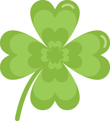 Silhouette clover icon flat vector. Irish luck. Ireland day isolated