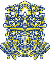 mask traditional culture illustration for t-shirts design or poster