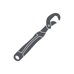 Single Sided Wrench Construction Tools Equipment Device Icon Set Collection Black Solid