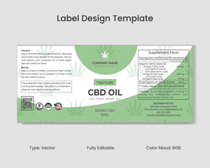 CBD Label Design Template, Hemp Oil Label Design and Product Packaging Design