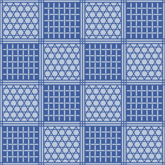 Japanese Weave Checkered Vector Seamless Pattern