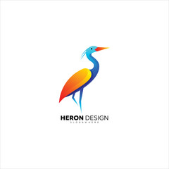 Heron design logo colorful 