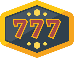 Lucky slot icon flat vector. Casino machine. Seven machine isolated