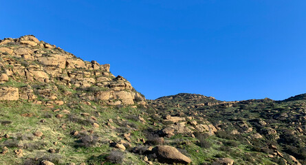 Fototapeta na wymiar Sandstone Rocks near Hummingbird Ranch, Simi Valley, California