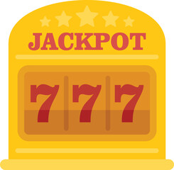 Jackpot icon flat vector. Lucky slot. Casino machine isolated