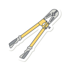Long Sleeve Iron Wire Scissors Construction Tools Equipment Device Icon Set Collection Sticker
