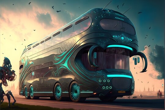 Futuristic Style Bus, Long Distance Bus