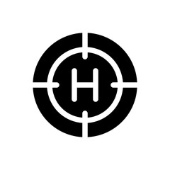 Fototapeta premium helipad glyph icon