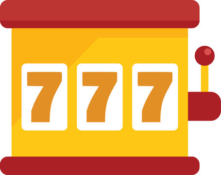 Number win icon flat vector. Vegas casino. Jackpot seven isolated