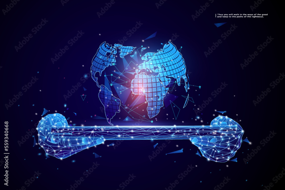 Poster global network connection. world map point and line composition concept of global business.