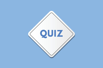 quiz text Button. quiz Sign Icon Label Sticker Web Buttons