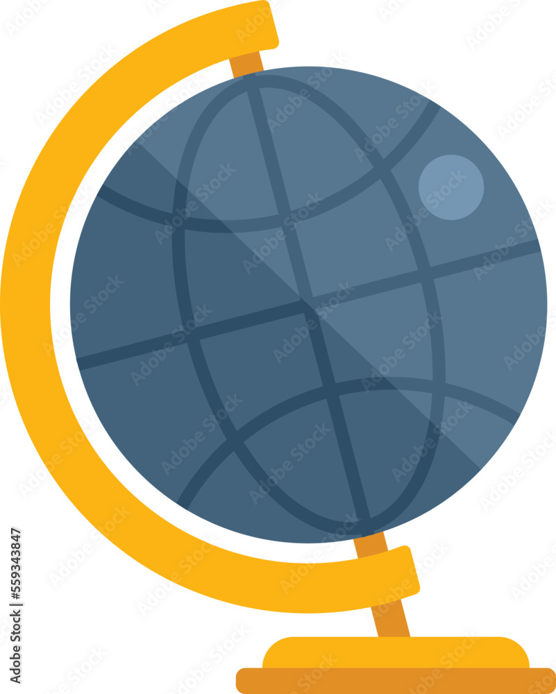 Sticker study globe icon flat vector. school master. training success isolated