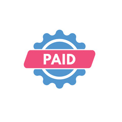 paid text Button. paid Sign Icon Label Sticker Web Buttons
