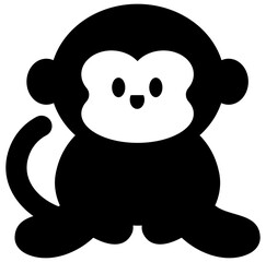 Cute monkey cartoon silhouette 