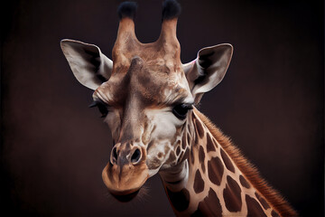 Portrait giraffe, generative AI