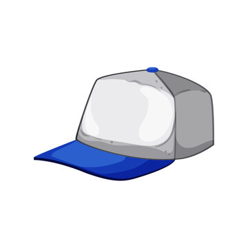 white baseball cap cartoon. white baseball cap sign. isolated symbol vector illustration
