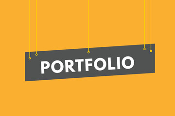 portfolio text Button. portfolio Sign Icon Label Sticker Web Buttons