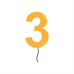 Number Balloons Vector Illustration 