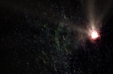 Space wallpaper and background. Universe with stars, constellations, galaxies, nebulae and gas and...