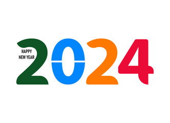 Year 2024. 2024 logo text design.Celebration typography poster, banner or greeting card for Happy New Year.